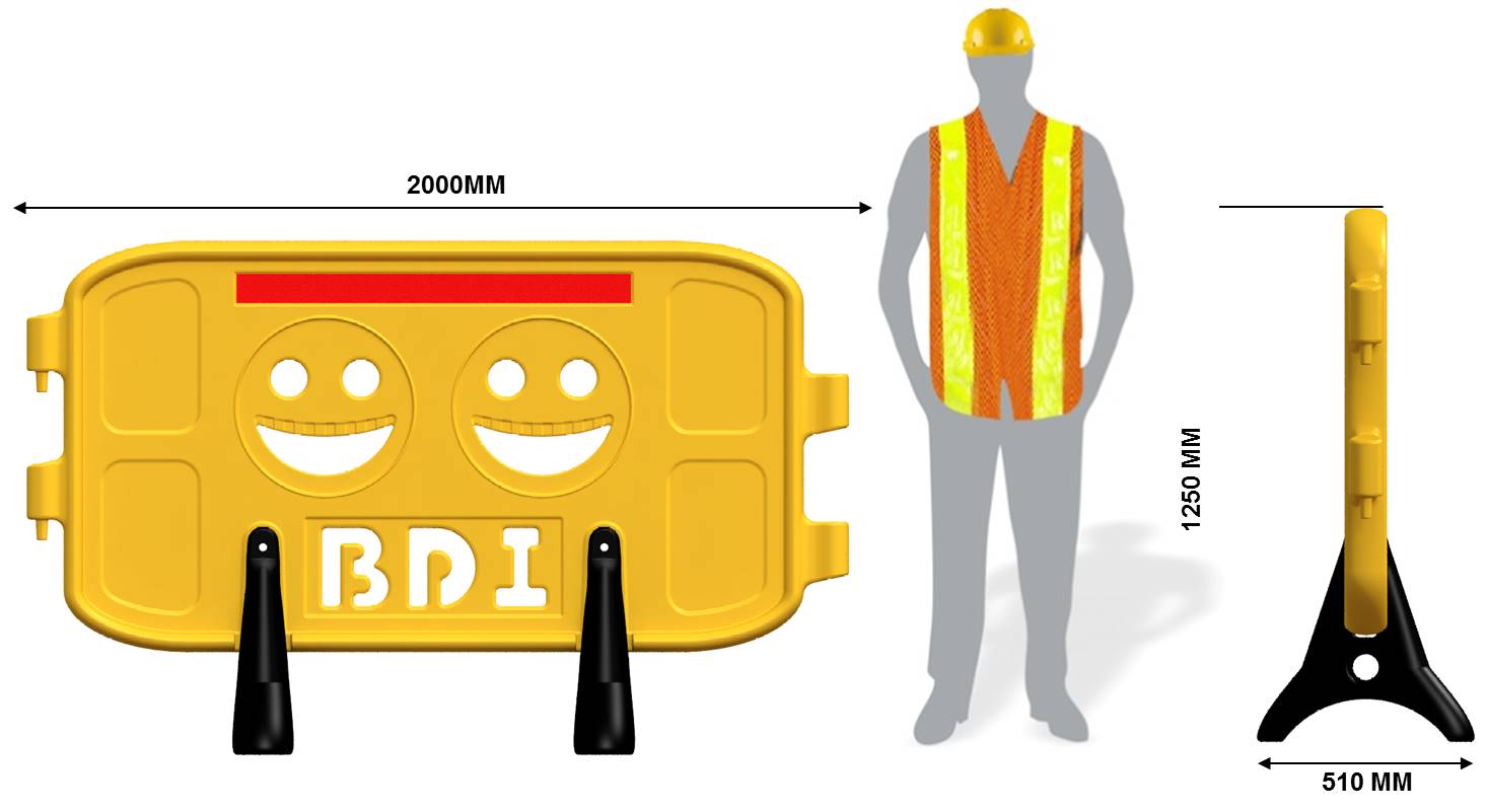 Smiley Barricade Dimensions