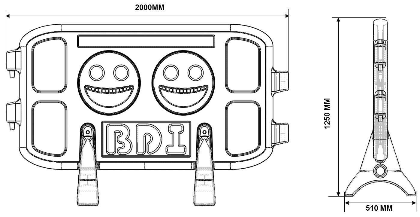 Smiley Barricade Wiremesh structure